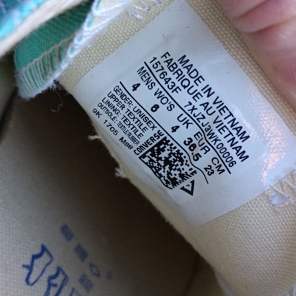 Converse all star classic canvas low top lace up sneakers womens sz 6 light blue - Picture 8 of 8